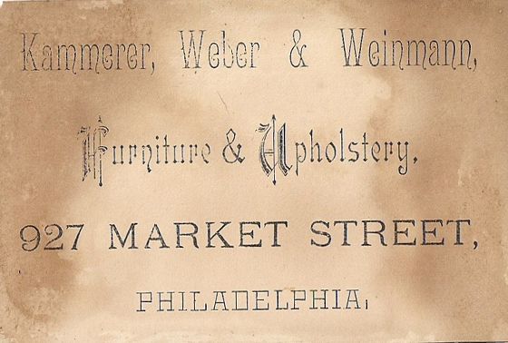 Kammerer, Weber, and Weinmann Furniture & Upholstery (Back of Card) photo KammererweberandWeinmannFurnitureampUpholsteryCirca1800sback_zpsafb4454b.jpg