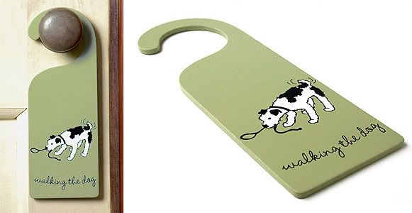 Walking the Dog Doorknob Hanger Sign