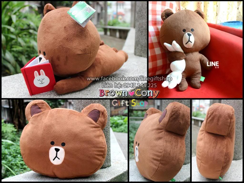 Gấu bông Brown Cony, Gối gấu Brown Cony, Line character, tổng hợp Brown Cony Moon