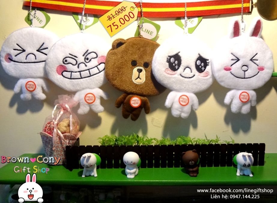 Gấu bông Brown Cony, Gối gấu Brown Cony, Line character, tổng hợp Brown Cony Moon