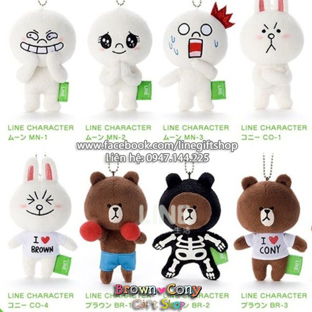 Gấu bông Brown Cony, Gối gấu Brown Cony, Line character, tổng hợp Brown Cony Moon