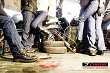 Bikers hanging in jeans