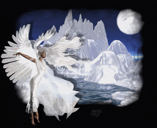 ice princess, polar fae faerie fairy fairie ice winter moon flash water