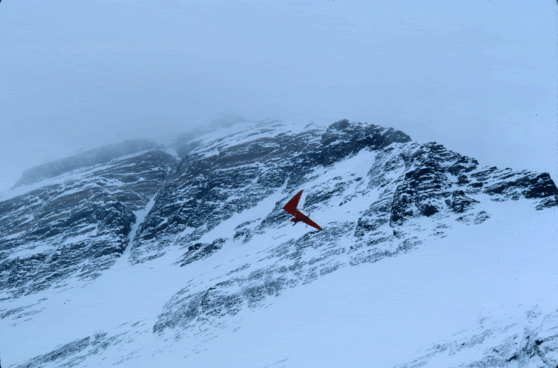 Steve McKinny hang gliding on Everest