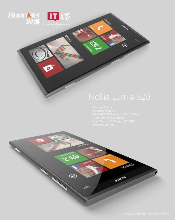 Ảnh concept Nokia Lumia 920 lộ diện
