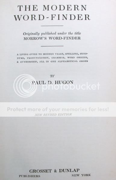 MODERN WORD FINDER HUGON 1934 HC/DJ  