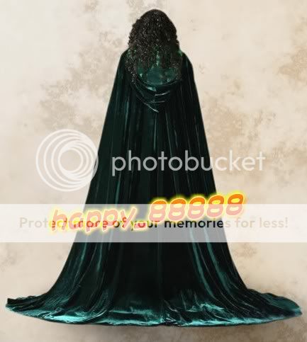 Color Hooded Velvet Renaissance Cloak Wedding Cape  