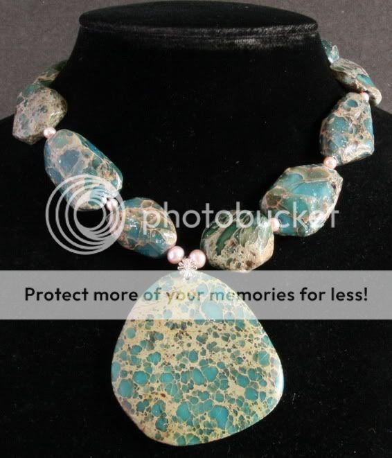 AMAZING STUNNING NATURAL GOLD VEIN TURQUOISE NECKLACE  