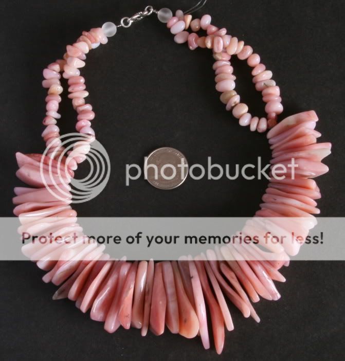 AMAZING STUNNING ROUGH PINK OPAL NECKLACE  