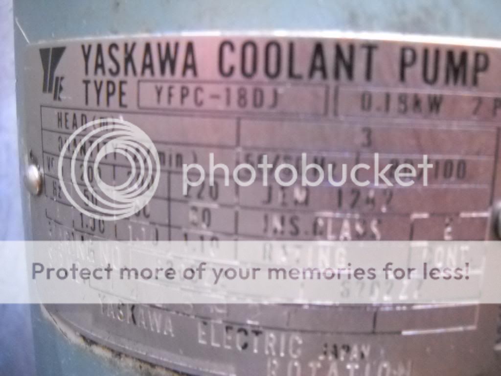 Mori Seiki SL2 CNC Coolant Pump Yaskawa YFPC 18DJ YFPC  