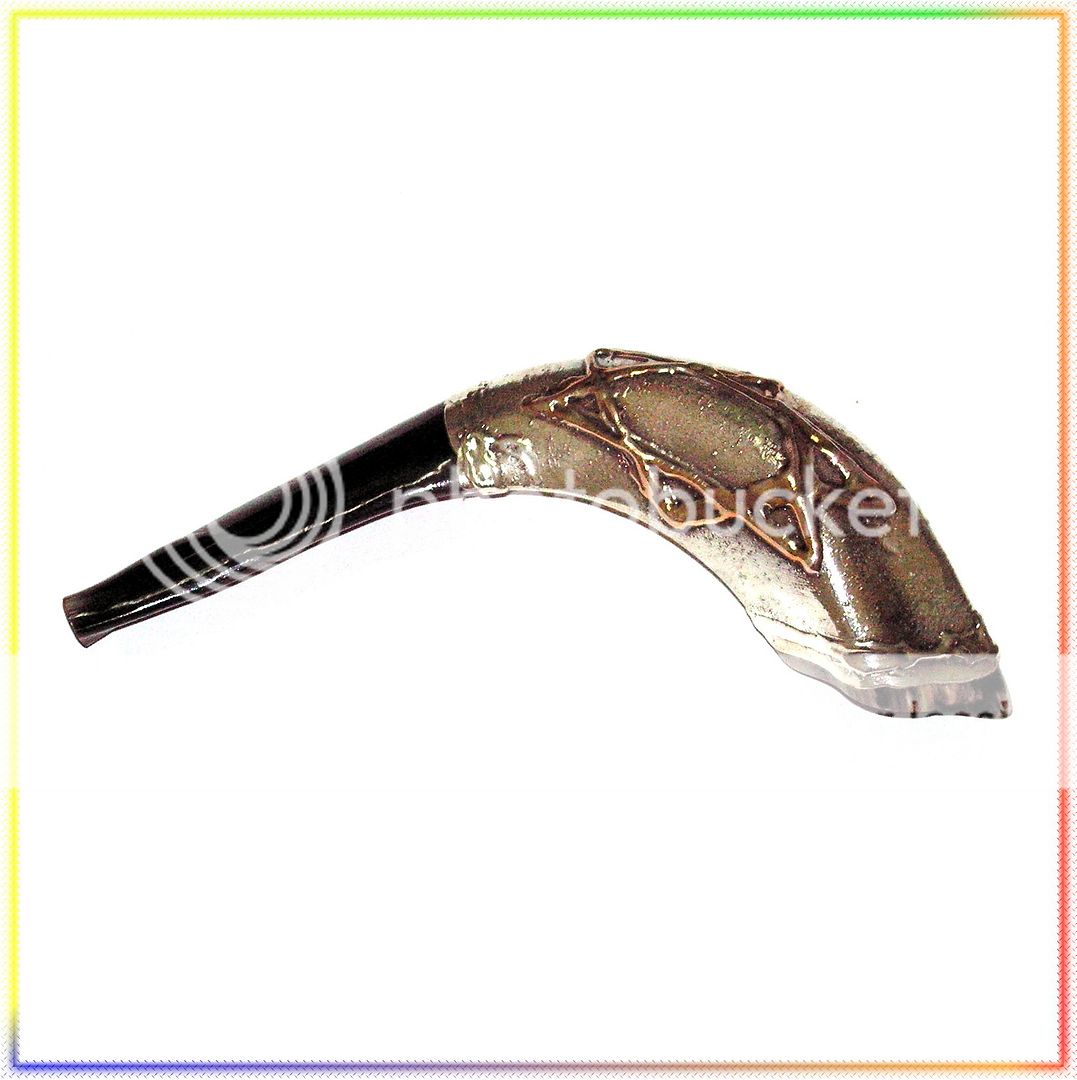 Shofar Judío Carnero Cuerno Chapado Plata 33,02cm  