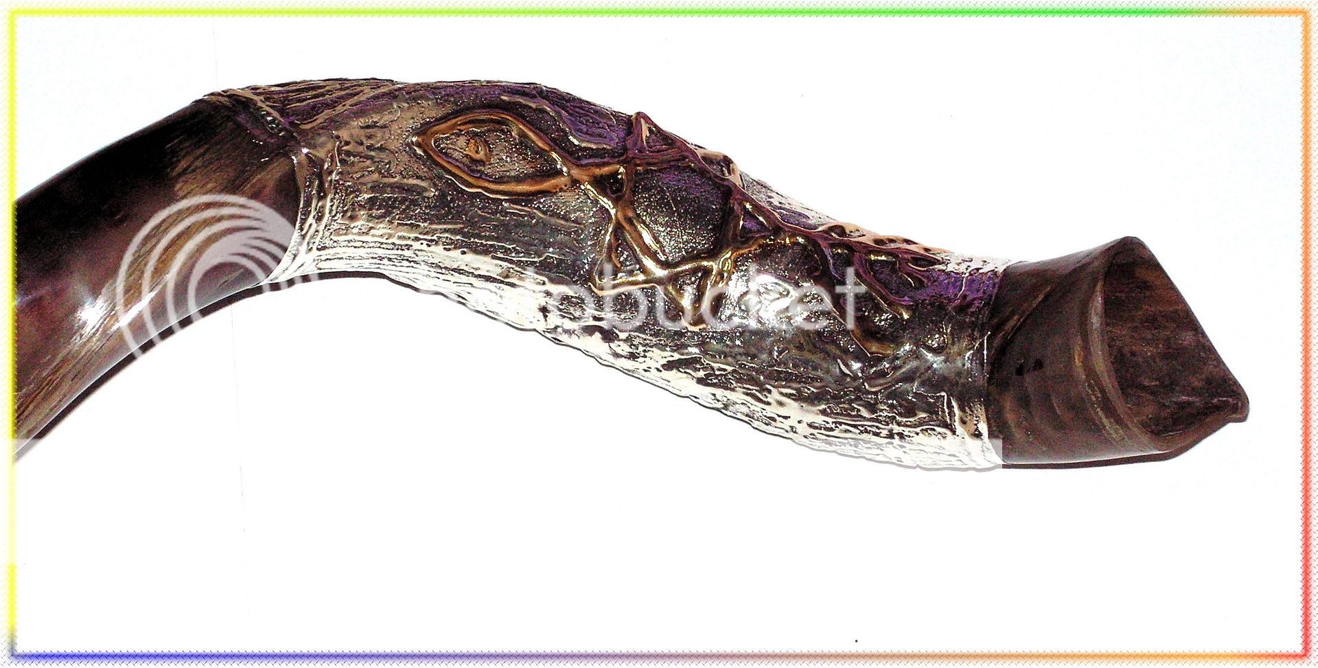 Amazing Silver Plated 43 Yemenite Shofar Kudu Judaica  