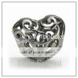   PRINT WHITE ENAMEL Oxidized Silver European Charm Bead M 34  