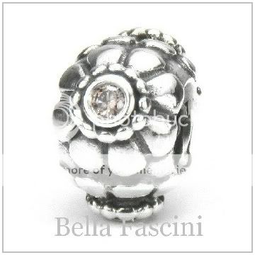 Authentic Pandora BROWN CZ SUNFLOWER (Retired) #79246BCZ European Bead 